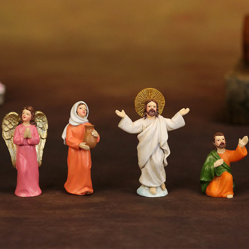 Christianartworkshop Scena della Resurrezione con Gesù, angeli e discepoli - Decorazione illuminata per la Natività di Pasqua - image 1