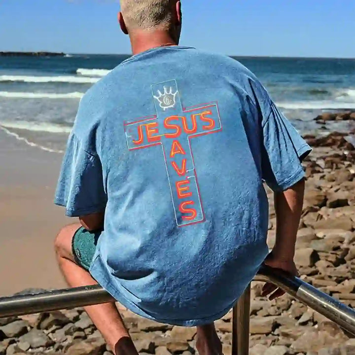 Christianartworkshop Maglietta grafica Gesù salva la croce - image 2