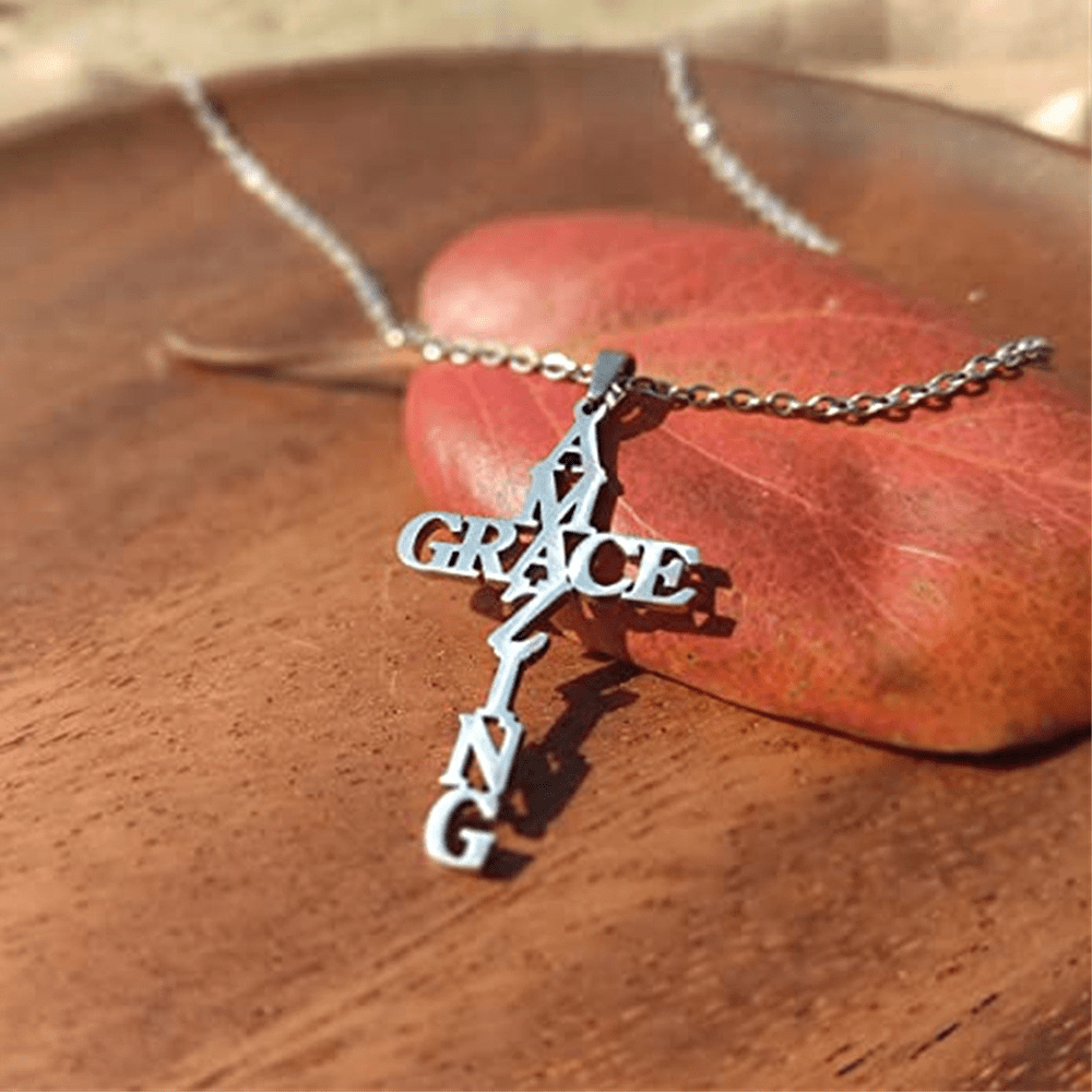 Christianartworkshop Collana con croce AMAZING GRACE: una testimonianza di amore divino - image 1