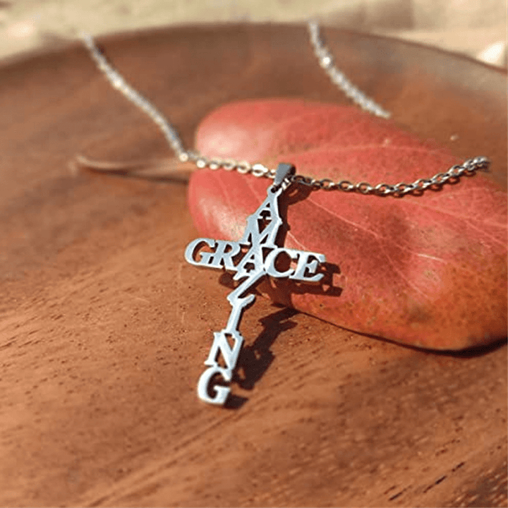 Christianartworkshop Collana con croce AMAZING GRACE: una testimonianza di amore divino - image 1
