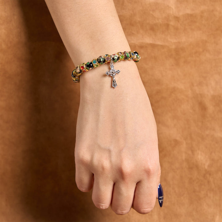 Braccialetto di fede senza tempo con perline cloisonné fatte a mano Christianartworkshop : una testimonianza della presenza di Cristo - image 16