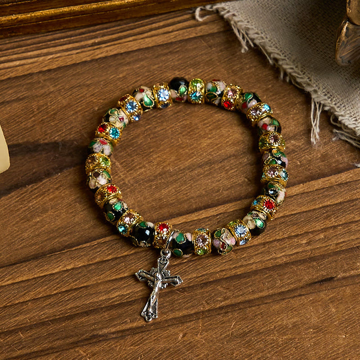 Braccialetto di fede senza tempo con perline cloisonné fatte a mano Christianartworkshop : una testimonianza della presenza di Cristo - image 18