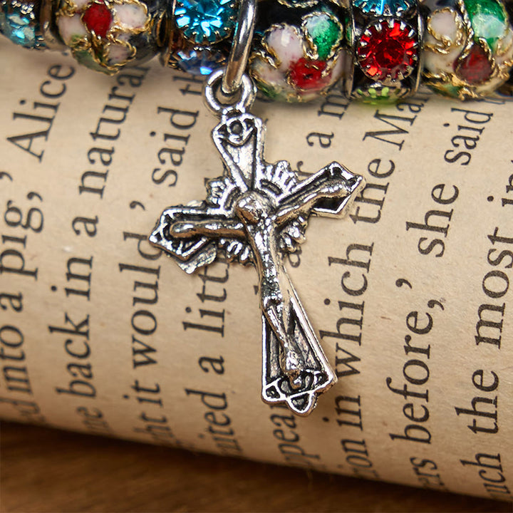Braccialetto di fede senza tempo con perline cloisonné fatte a mano Christianartworkshop : una testimonianza della presenza di Cristo - image 11