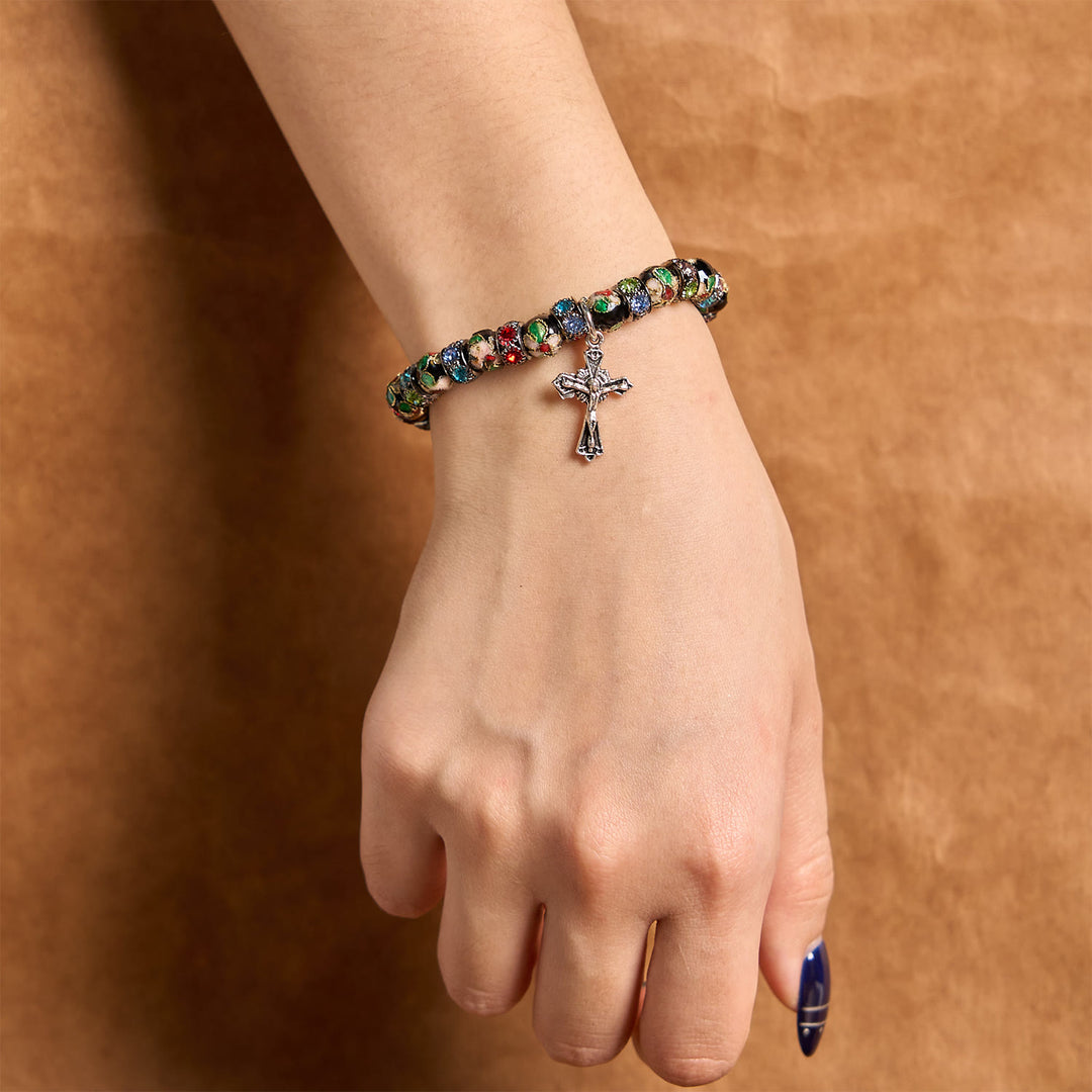 Braccialetto di fede senza tempo con perline cloisonné fatte a mano Christianartworkshop : una testimonianza della presenza di Cristo - image 15