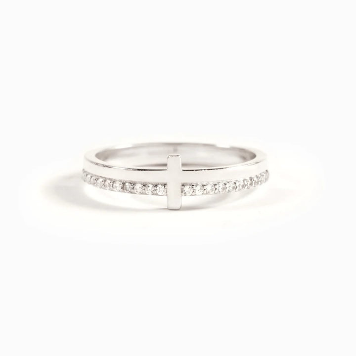 Christianartworkshop Anello in argento 925 con GESÙ e croce "Prega" - Attirare il potere divino attraverso la fede - Argento - US 10 - image 4