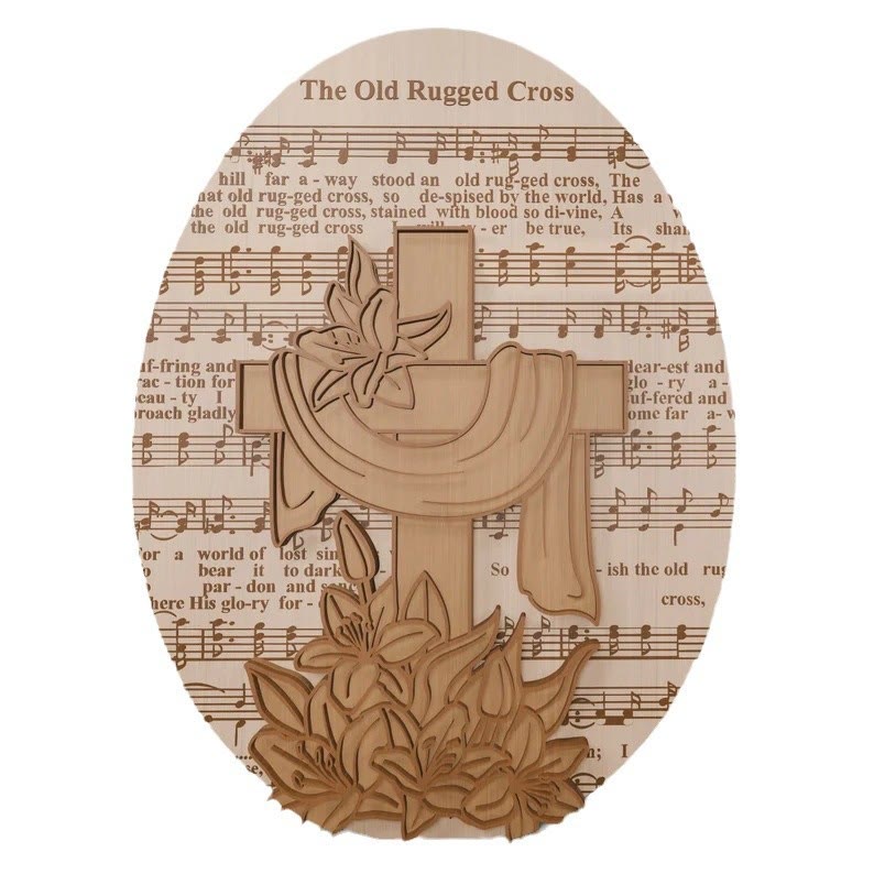 Christianartworkshop 3styles Decorazione da tavolo in legno ispiratrice per Pasqua - Simboli di speranza e redenzione - Stile 3 - image 3