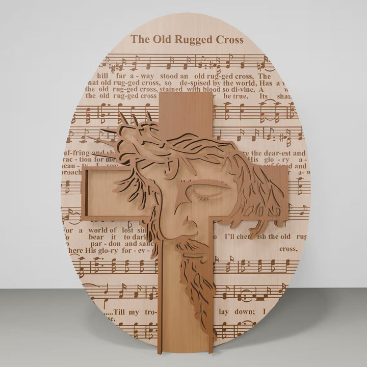 Christianartworkshop 3styles Decorazione da tavolo in legno ispiratrice per Pasqua - Simboli di speranza e redenzione - Stile 1 - image 0