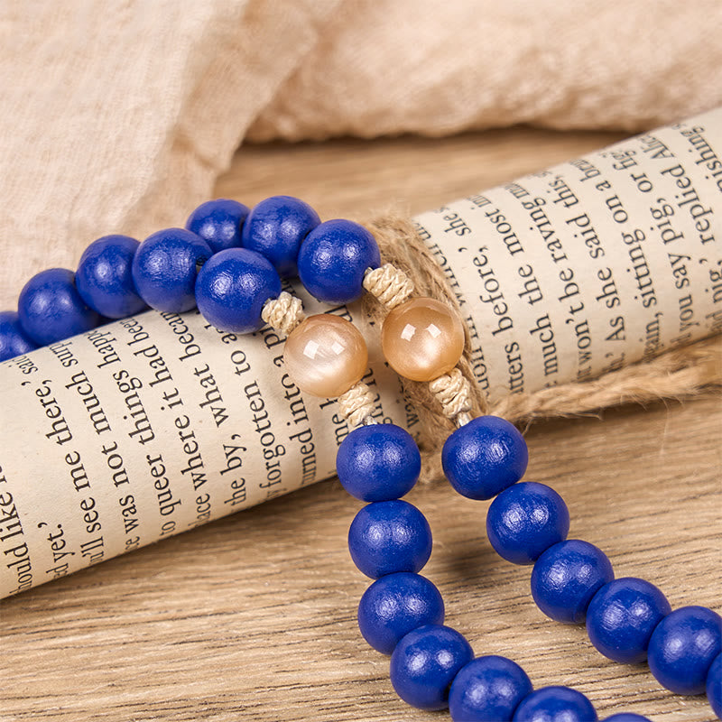 Rosario in legno blu fatto a mano di Christianartworkshop : oceano di fede, semplicità e sacralità, perline da 10 mm - image 5