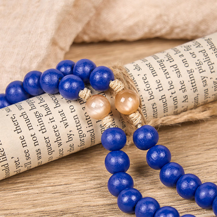 Rosario in legno blu fatto a mano di Christianartworkshop : oceano di fede, semplicità e sacralità, perline da 10 mm - image 5