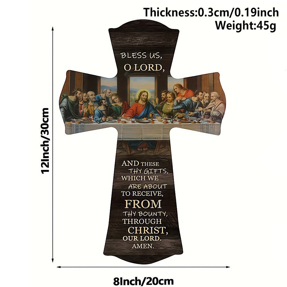 Christianartworkshop "L'Ultima Cena" Croce in legno da appendere: una testimonianza di fede e arte - L'Ultima Cena Croce B - image 5