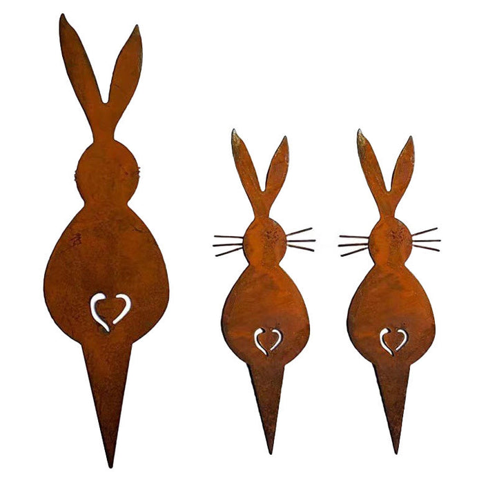 Christianartworkshop Set di 3 decorazioni da tavolo in legno a forma di coniglio pasquale ispiratore - image 2