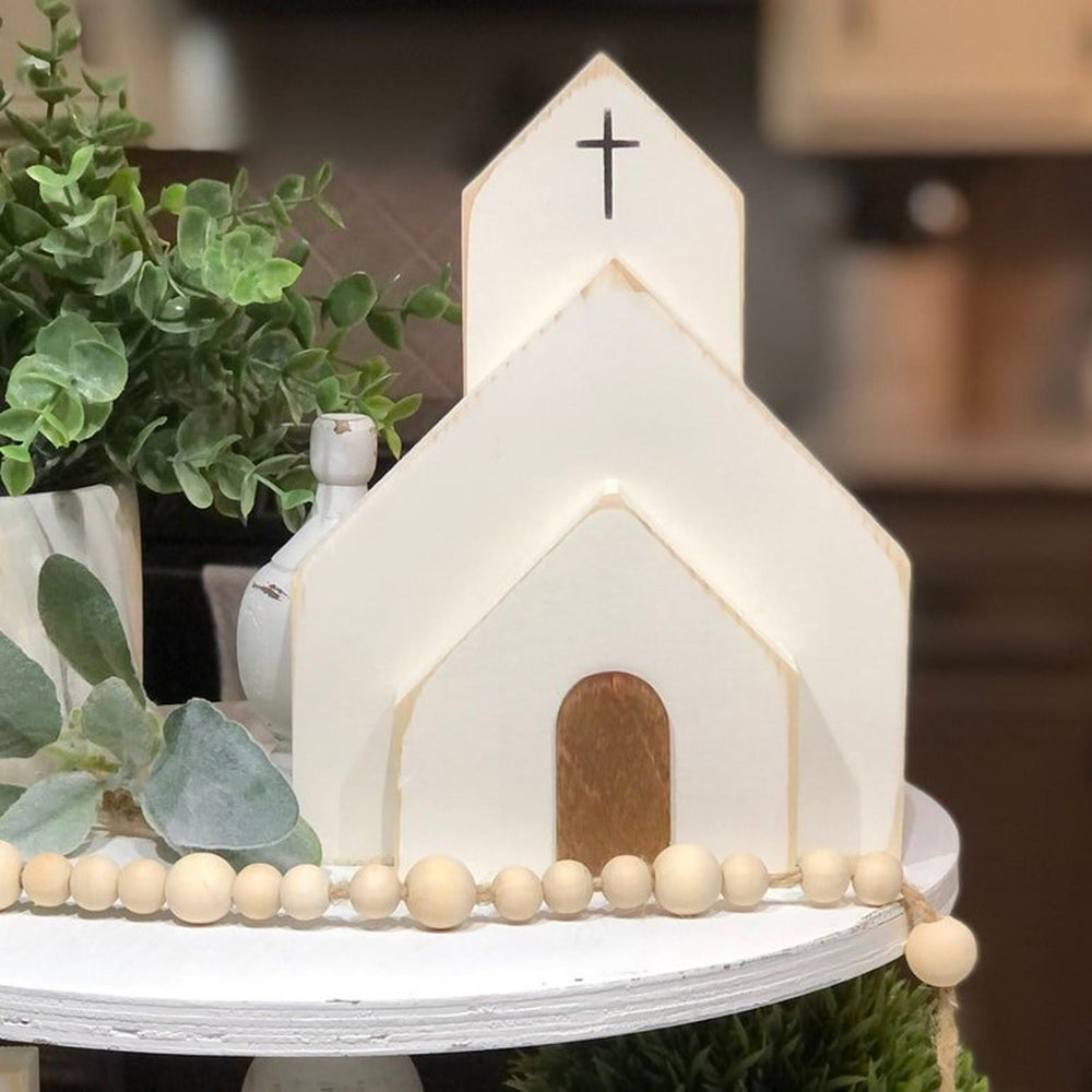 Christianartworkshop Set da 3 pezzi "È risorto" Decorazione pasquale in legno per scrivania - image 1