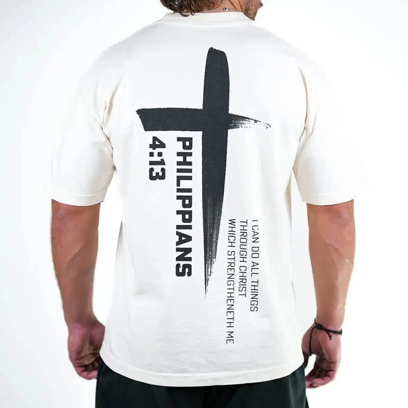 Christianartworkshop Filippesi 4:13 Forza Croce T-Shirt - image 7