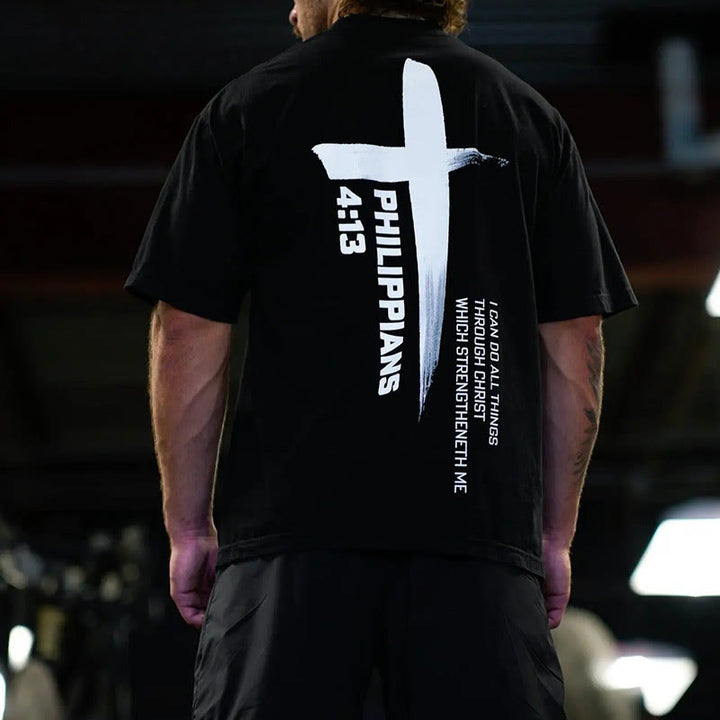 Christianartworkshop Filippesi 4:13 Forza Croce T-Shirt - image 1