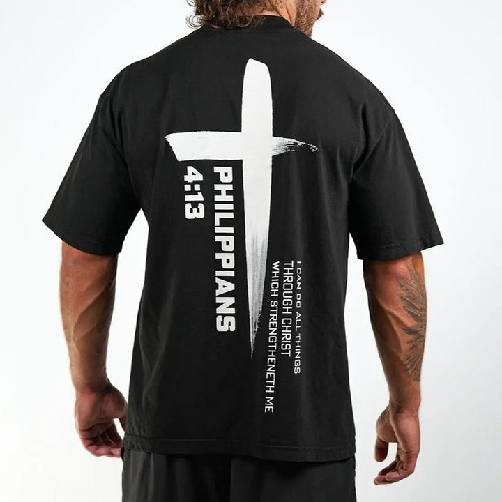 Christianartworkshop Filippesi 4:13 Forza Croce T-Shirt - image 2