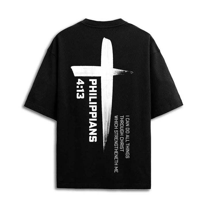 Christianartworkshop Filippesi 4:13 Forza Croce T-Shirt - Nero - 2XL - image 0