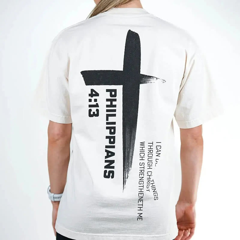 Christianartworkshop Filippesi 4:13 Forza Croce T-Shirt - image 6