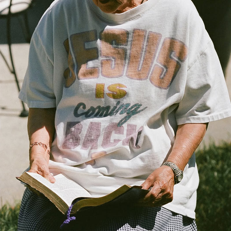 Christianartworkshop Maglietta con frase audace "Gesù sta tornando" - image 5