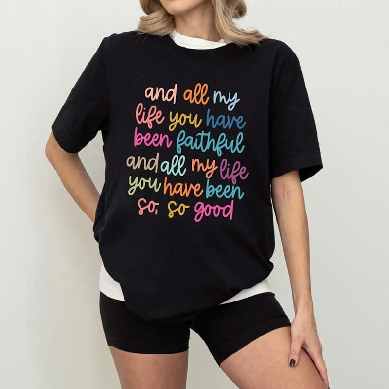 Christianartworkshop Maglietta cristiana "Tutta la mia vita sei stato fedele" - Nero - 2XL - image 0