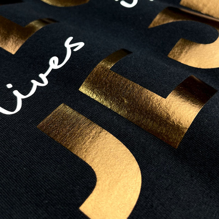 Christianartworkshop Fede glamour Gesù vive in me Maglietta cristiana con testo dorato - image 3