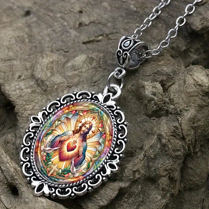 Collana del Sacro Cuore di Gesù Christianartworkshop : pezzo senza tempo che incarna l'amore divino - Gesù Sacro Cuore - image 0