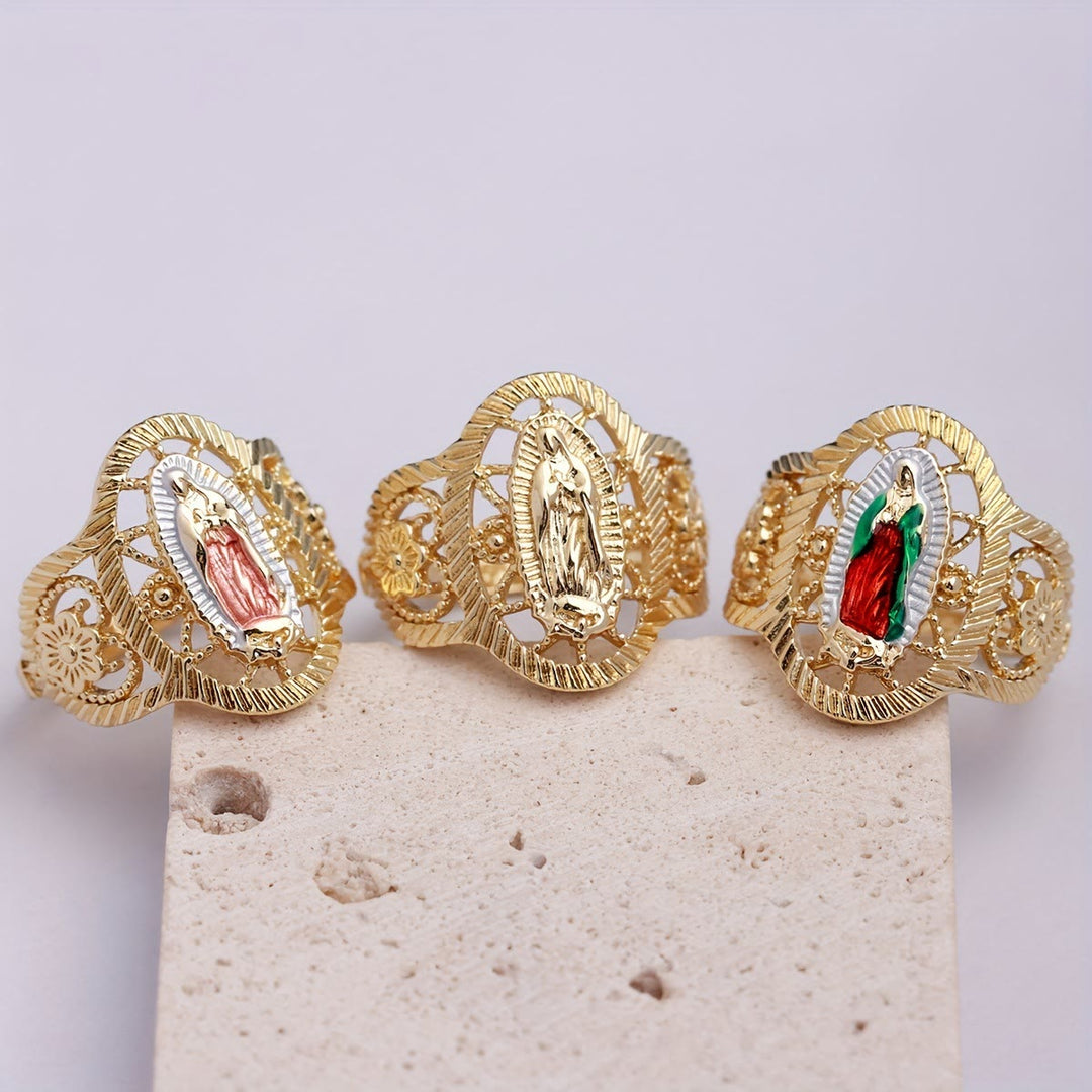 Anello della Madonna di Guadalupe Christianartworkshop , 3 colori: eleganza sobria e simbolismo senza tempo. - Colorato (US 8) - image 0