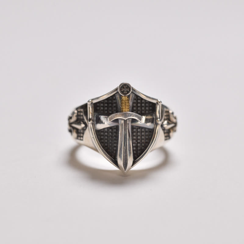 Christianartworkshop Lo scudo della fede immortale, la spada e l'anello di iride: un simbolo di fede e fortezza - image 1