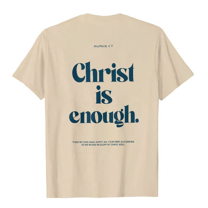 Maglietta Christianartworkshop Cristo è abbastanza - Beige - 2XL - image 4