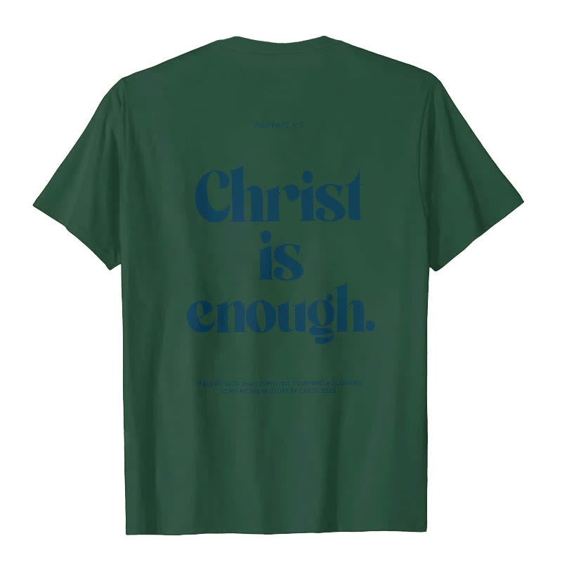 Maglietta Christianartworkshop Cristo è abbastanza - Verde scuro - 2XL - image 12