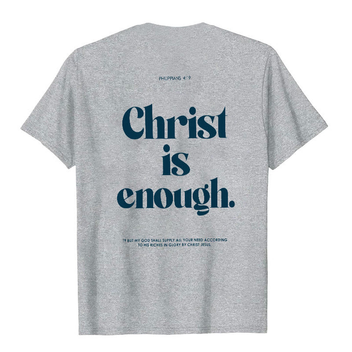 Maglietta Christianartworkshop Cristo è abbastanza - Grigio - 2XL - image 16
