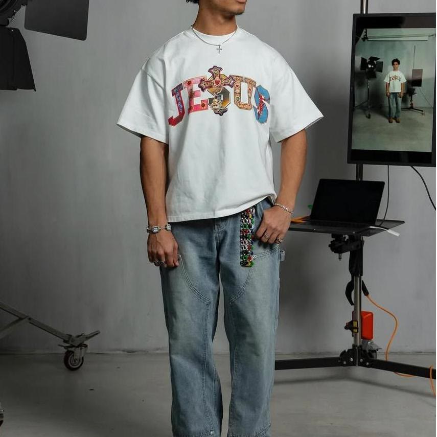 Christianartworkshop Maglietta grafica retrò vintage con Gesù - image 1