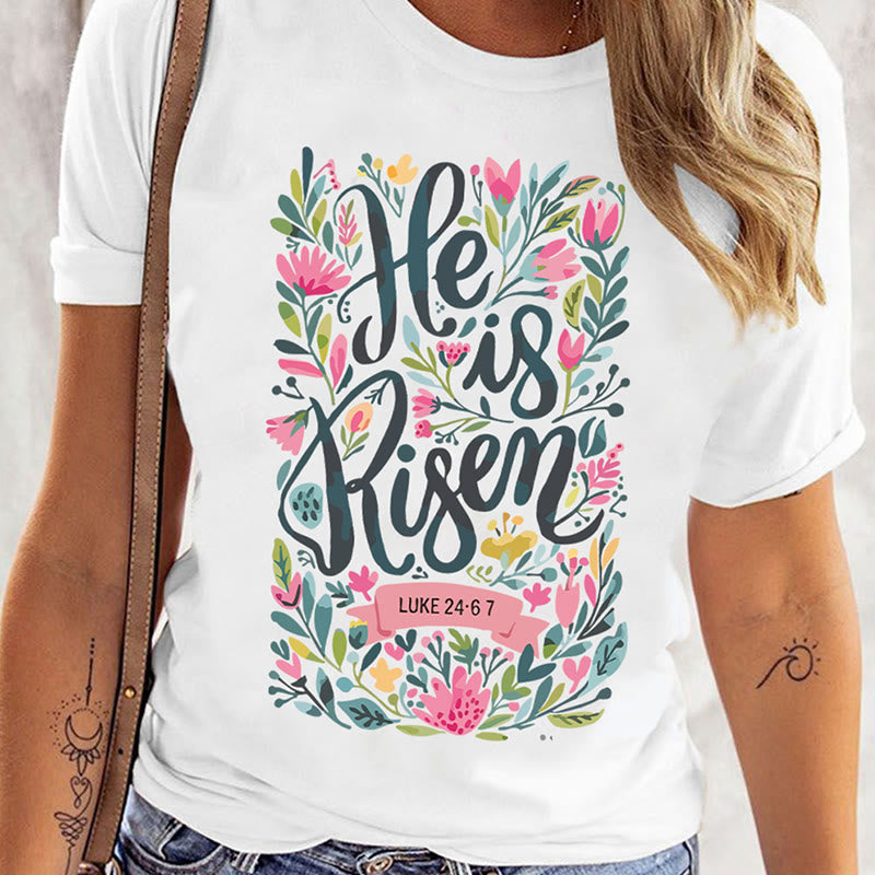 Christianartworkshop Maglietta grafica con stampa floreale "He Is Risen" - image 9