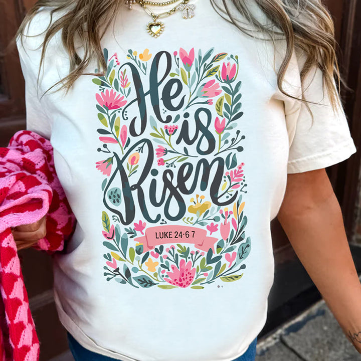 Christianartworkshop Maglietta grafica con stampa floreale "He Is Risen" - image 11