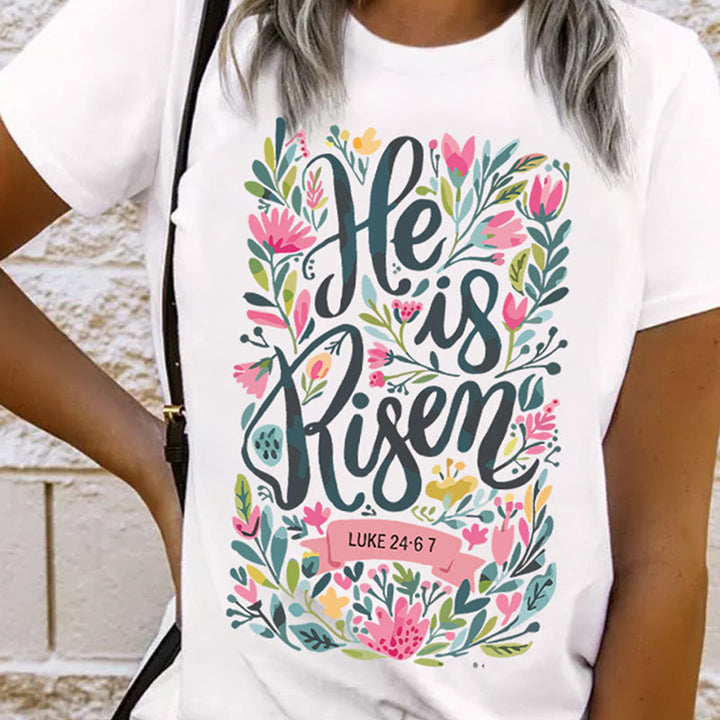 Christianartworkshop Maglietta grafica con stampa floreale "He Is Risen" - image 10