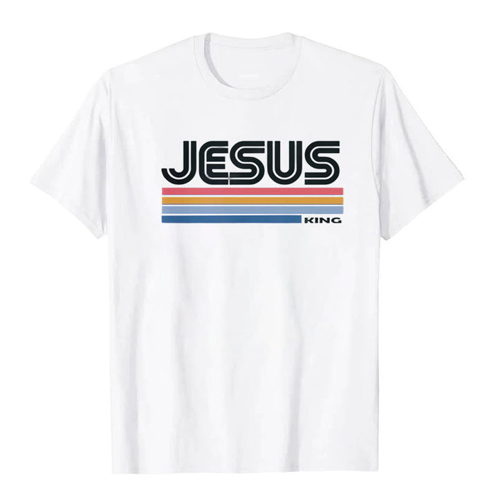 Maglietta retrò Jesus King Christianartworkshop - Bianco - 2XL - image 0