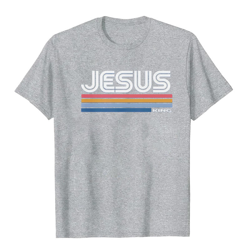 Maglietta retrò Jesus King Christianartworkshop - Grigio - 2XL - image 8