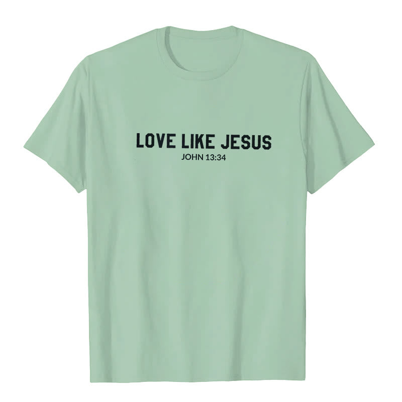 Christianartworkshop Maglietta Love Like Jesus - Verde chiaro - 2XL - image 5