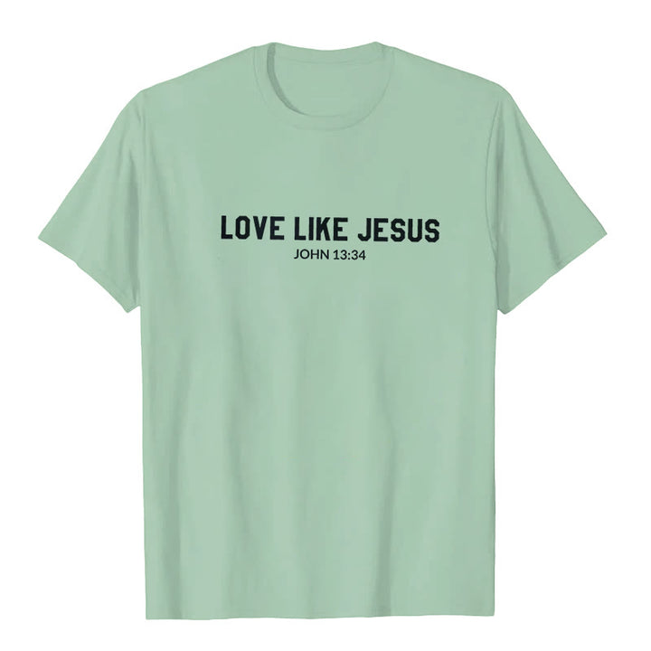 Christianartworkshop Maglietta Love Like Jesus - Verde chiaro - 2XL - image 5