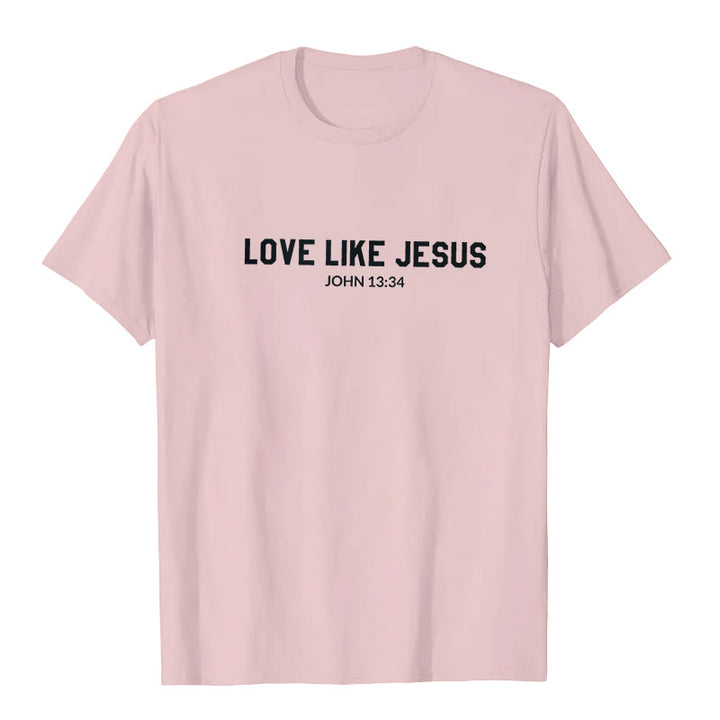 Christianartworkshop Maglietta Love Like Jesus - Rosa - 2XL - image 4