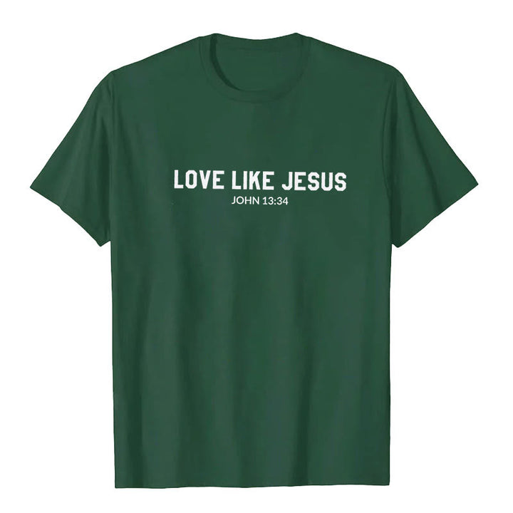 Christianartworkshop Maglietta Love Like Jesus - Verde scuro - 2XL - image 6