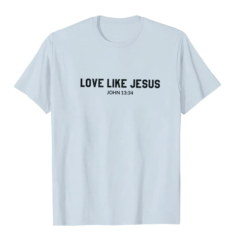 Christianartworkshop Maglietta Love Like Jesus - Blu - 2XL - image 3