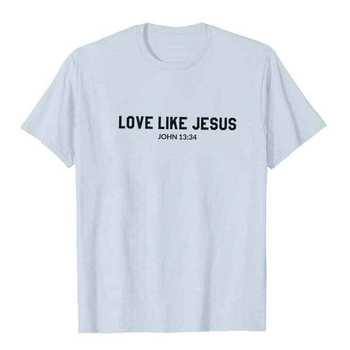 Christianartworkshop Maglietta Love Like Jesus - Blu - 2XL - image 3