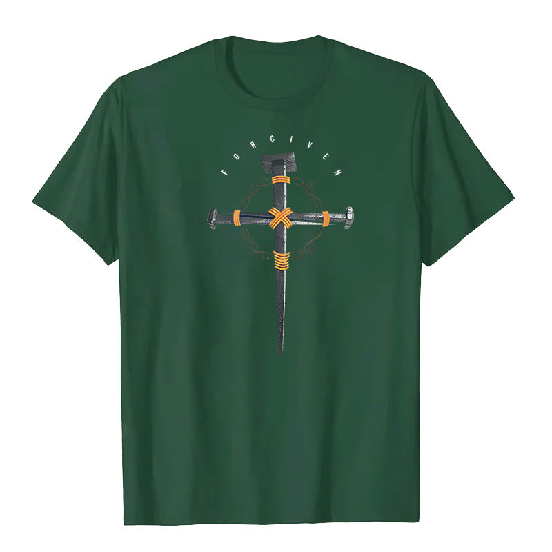 Maglietta Croce perdonata Christianartworkshop - Verde scuro - 2XL - image 6