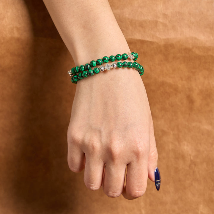 Christianartworkshop Braccialetto rosario con perline di malachite verde e croce "I Love Jesus Faith" - image 3