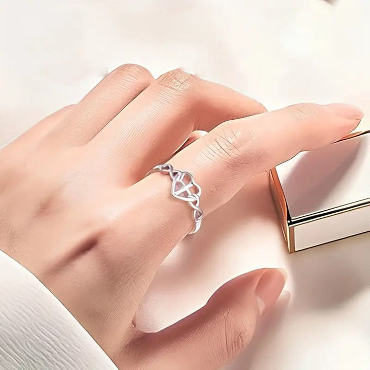 Christianartworkshop Cuore Croce Fede - Anello legato: con Dio, tutto è possibile - image 2