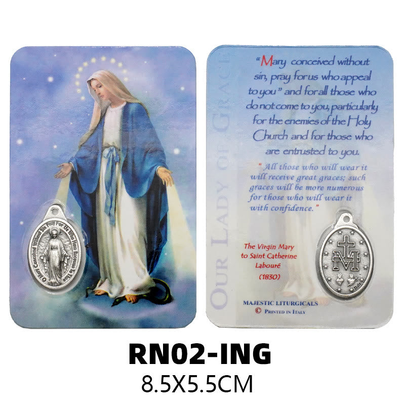 Christianartworkshop Biglietto di auguri con la Madonna, Gesù e gli angeli: un simbolo dello Spirito Santo e della potenza - Stile 1 - image 1