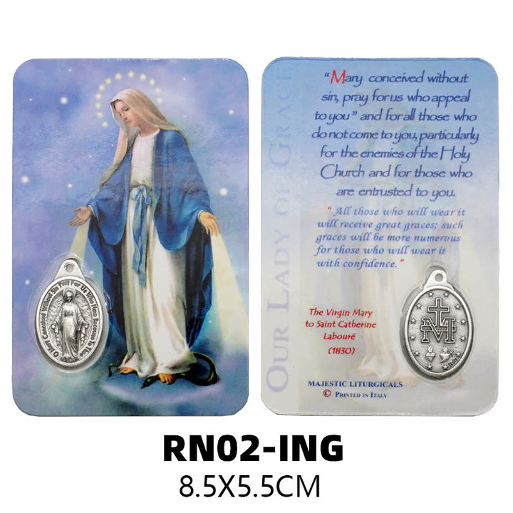Christianartworkshop Biglietto di auguri con la Madonna, Gesù e gli angeli: un simbolo dello Spirito Santo e della potenza - Stile 1 - image 1