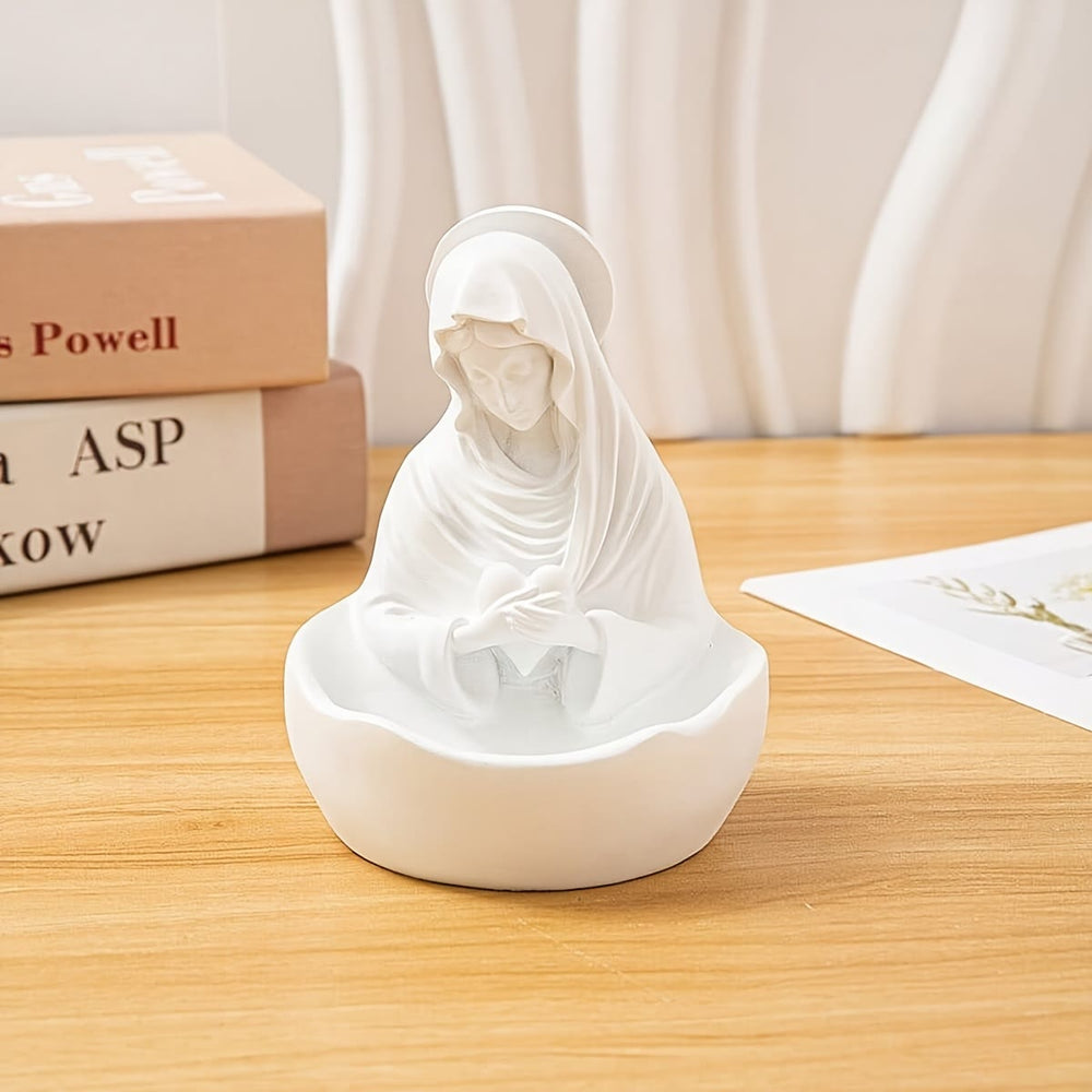 Christianartworkshop Portarosario in resina bianca della Madonna: porta con sé la bellezza della fede - image 1