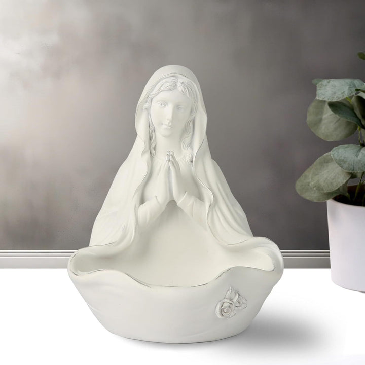 Christianartworkshop Contenitore portarosario bianco della Madonna: abbracciare la tranquillità con la grazia divina - Nostra Signora - image 0