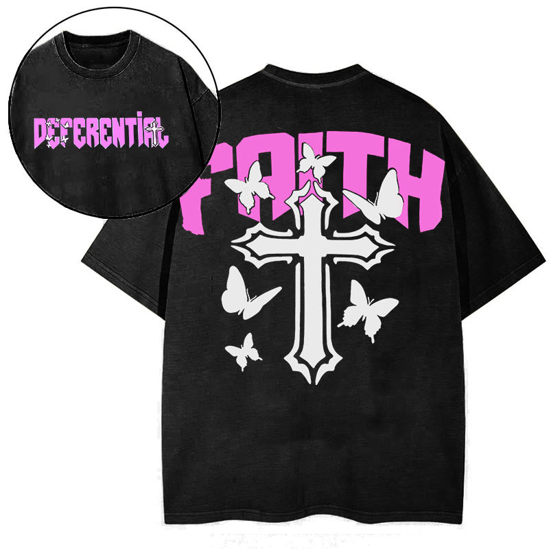 Maglietta a maniche corte "FAITH" Christianartworkshop - Nero - 2XL - image 0